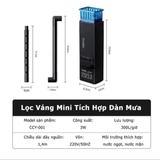 Lọc váng Cherlam 3W 300L/h - Hút váng mặt nước, tạo oxy bằng dàn phun mưa, vận hành siêu êm cho hồ thủy sinh