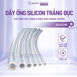 Dây ống silicon trắng đục Fi12/Fi16/Fi20 1m - Mềm dẻo, chống gập, dùng cho In Out và hệ thống lọc hồ cá