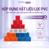 Hộp đựng vật liệu lọc PVC 12x12x11cm - Hộp chứa vật liệu lọc hồ cá, dễ sắp xếp, bền chắc, nhiều màu sắc