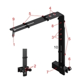 Giá treo đèn thuỷ sinh nhôm, Giá treo đèn hợp kim nhôm chân dẹt, Chân Treo Đèn Bể Cá màu đen