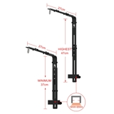 Giá treo đèn thuỷ sinh nhôm, Giá treo đèn hợp kim nhôm chân dẹt, Chân Treo Đèn Bể Cá màu đen