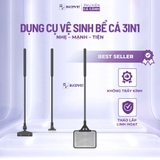 Bộ vệ sinh bể cá 3 trong 1 Aqua Smith tiện dụng nhẹ nhàng tích hợp cạo rêu bàn chải vớt rác.