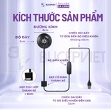 Đèn rọi kẹp UFO Mini hồ cá 5W USB - Điều chỉnh độ sáng, xoay 360 độ, chiếu sáng hồ cá mini cá cảnh