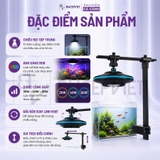 Đèn rọi UFO Mini Baoyu - Led WRGB đỏ cá không đỏ nước cho hồ dưới 60cm, kèm chân kẹp giá treo