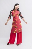 Áo dài cách tân thân hoa phối tay