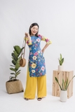 Áo dài cách tân hoa lá mùa xuân