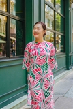 Áo Dài Suông Siêu Lụa Lá Sen Hồng - ADO3SLSB4