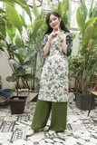 Áo dài cách tân hoa lá phối tay