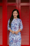 Aó Dài Suông Siêu Lụa Lá Sen Xanh - ADO3SLSB3