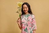 Áo Dài Suông Siêu Lụa Lá Sen Hồng - ADO3SLSB4