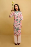 Áo Dài Suông Siêu Lụa Lá Sen Hồng - ADO3SLSB4