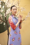 Áo dài cách tân hoa phối tay ADO3CTT4