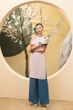 Áo dài cách tân sọc phối tay hoa ADO3CTT46
