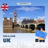 Sim Và Esim 4G Du Lịch UK ( Anh, Scotland, xứ Wales, và Bắc Ireland ) Có Sẵn 16GB Và 30GB Data 30 Ngày 3000 Phút Gọi - Nhận Tại Việt Nam