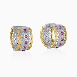 Trang sức bông tai vàng 18K đá màu