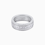 Trang sức nhẫn nữ vàng trắng 18K đính kim cương