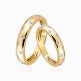 Nhẫn cưới vàng 18K đính đá kim cương xung quanh