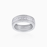 Trang sức nhẫn nữ vàng trắng 18K đính kim cương