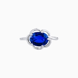 Trang sức nhẫn nữ bạc 925 đính đá Topaz xanh dương