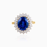 Trang sức nhẫn vàng 18K mix  đá Topaz và kim cương