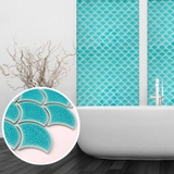 Gạch mosaic vảy cá 295 × 335mm màu xanh sáng