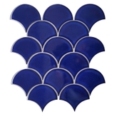 Gạch mosaic vảy cá 295 × 335mm màu xanh đậm