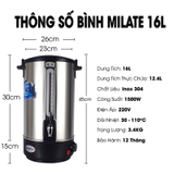 Bình Đun Nước Nóng  Milate (8L,10L,12L,16L,20L)