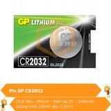 Pin GP CR2032 Lithium (cúc áo)