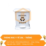 Thùng rác y tế 20L trắng
