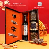 Bộ quà tết 2023 - Sét rượu và hạt, hoa quả sấy