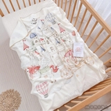 CHĂN COTTON WAFFLE, LƯỚI BAMBOO MONONA MÙA HÈ CHO BÉ IN HỌA TIẾT MNN152