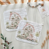 Set 3 Khăn sữa cotton 6 lớp mềm mại Mochee