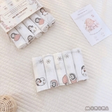 Set 5 khăn sữa sợi tre Monona 30*30cm MNN148, chất liệu Organic mềm mại, thấm hút, kháng khuẩn
