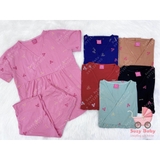 Bộ mẹ sau sinh lửng Pink vạt chéo