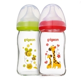 Bình sữa Pigeon thủy tinh Hươu cao cổ/Con ong - 160ml