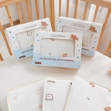 Gối đầu cotton waffle, lót đầu thêu họa tiết Monona cho bé MNN100