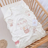 CHĂN COTTON WAFFLE, LƯỚI BAMBOO MONONA MÙA HÈ CHO BÉ IN HỌA TIẾT MNN152