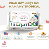 Khăn giấy ướt 100% sợi tự nhiên và rayon Mamamy Tropical 90 tờ