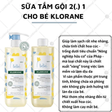 SỮA TẮM BEBE KLORANE – SỮA TẮM GỘI 2 IN 1 CHO TRẺ SƠ SINH (1 CẶP)