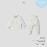 Bộ cài thẳng dài màu trắng in hoạ tiết oto NB