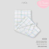 NOUS KHĂN TẮM XÔ NHĂN 6 LỚP MUSLIN MỀM MỊN, Hoạ tiết kẻ xanh