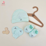Bu Baby set phụ kiện mũ, bao tay chân (Xanh mint)