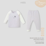 Bộ dài chui đầu màu tím nhạt phối trắng trang trí 9M-2Y