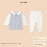 Bộ rời cài giữa cổ sen phối xanh 0M-9M