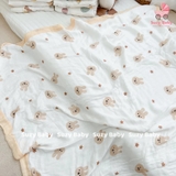 CHĂN XÔ ADEN 100% SỢI TRE KHÁNG KHUẨN ĐA NĂNG 4 LỚP HOẠ TIẾT