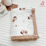 CHĂN XÔ ADEN 100% SỢI TRE KHÁNG KHUẨN ĐA NĂNG 4 LỚP HOẠ TIẾT