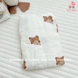 CHĂN XÔ ADEN 100% SỢI TRE KHÁNG KHUẨN ĐA NĂNG 4 LỚP HOẠ TIẾT