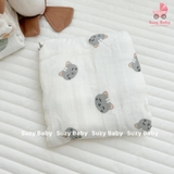 CHĂN XÔ ADEN 100% SỢI TRE KHÁNG KHUẨN ĐA NĂNG 4 LỚP HOẠ TIẾT