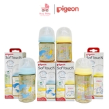 Bình Pigeon Nội Địa Nhật thế hệ 3 size 160ml / 240ml , Nhựa, Thủy tinh đủ họa tiết mới nhất cho bé