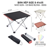 Bàn nhôm xếp size S 41x35 siêu nhẹ dã ngoại cắm trại